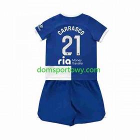Koszulka Atlético Madryt 2 Yannick Carrasco 21 Dziecięcy Wyjazdowe Koszulki Piłkarskie 2023-2024 Krótki Rękaw